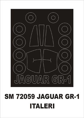 Sepecat Jaguar GR.1 canopy frame paint mask (outside only) (designed to be used with Italeri kits)
