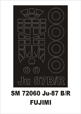 Junkers Ju-87B/R canopy frame paint mask (outside only) (designed to be used with Fujimi kits)