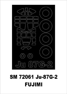 Junkers Ju-87G-2 'Stuka' canopy frame paint mask (outside only) (designed to be used with Fujimi and Hobby 2000 kits)