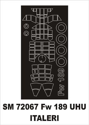 Focke-Wulf Fw-189A-1 Uhu canopy frame paint mask (outside only) (designed to be used with Italeri kits)
