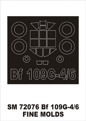 Messerschmitt Bf-109G-4/6 canopy frame paint mask (outside only) (designed to be used with Fine Molds kits)