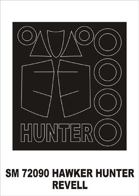 Hawker Hunter F.6 canopy frame paint mask (outside only) (designed to be used with Revell kits)