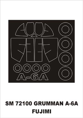Grumman A-6A canopy frame paint mask (outside only) (designed to be used with Fujimi kits)