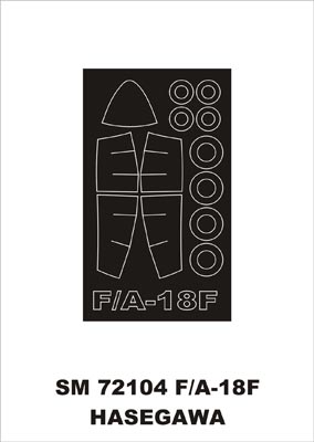 Boeing F/A-18F canopy frame paint mask (outside only) (designed to be used with Hasegawa kits)