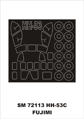 Sikorsky HH-53C canopy frame paint mask (outside only) (designed to be used with Fujimi kits)