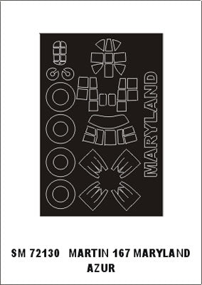 Martin 167 Maryland canopy frame paint mask (outside only) (designed to be used with Azur kits)