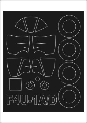Vought F4U-1A/F4U-1D CORSAIR canopy frame paint mask (outside only) (designed to be used with Tamiya kits)
