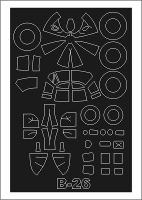 Martin B-26B/B-26C MARAUDER canopy frame paint mask (outside only) (designed to be used with Hasegawa kits)