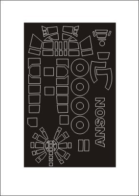 Avro Anson Mk.I canopy frame paint mask (outside only) (designed to be used with Special Hobby kits)