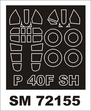 Curtiss P-40F Kittyhawk canopy frame paint mask (outside only) (designed to be used with Special Hobby kits)