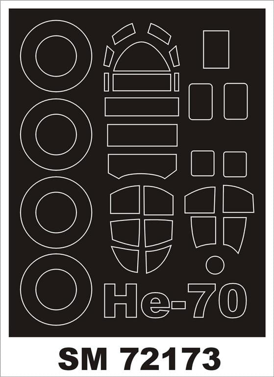 Heinkel He-70 canopy frame paint mask (outside only) (designed to be used with ICM UA UK kits)