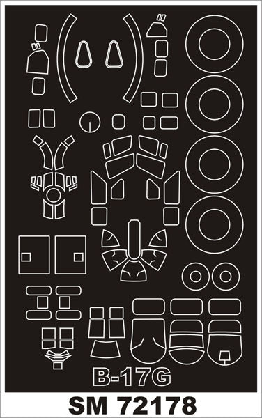 Boeing B-17G Flying Fortress canopy frame paint mask (outside only) (designed to be used with Revell kits)