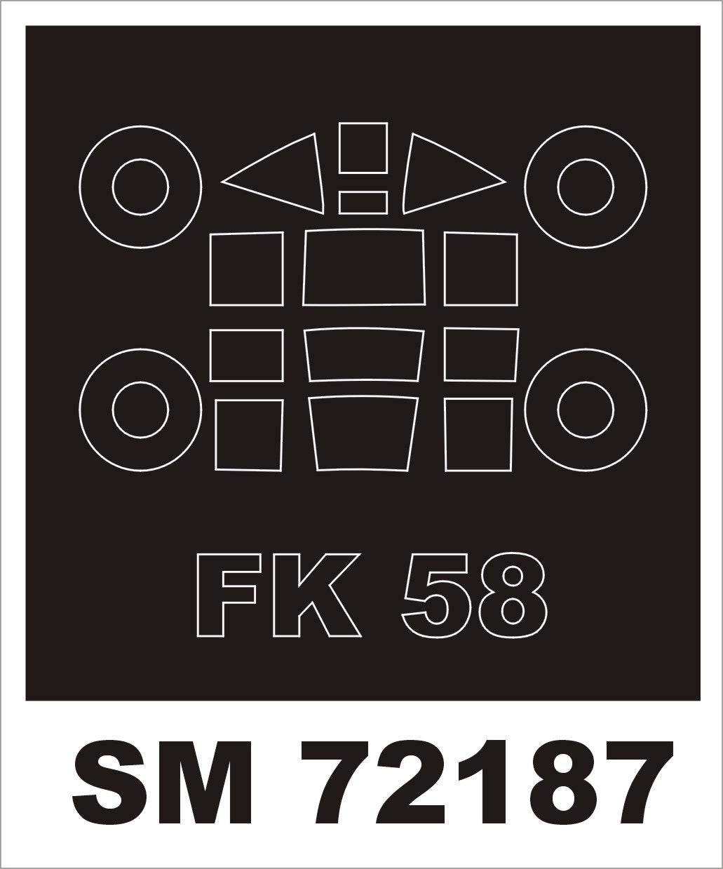 Koolhoven FK-58 canopy frame paint mask (outside only) (designed to be used with AZUR kits)