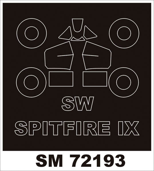 Supermarine Spitfire Mk.IX canopy frame paint mask (outside only) (designed to be used with SWORD kits)