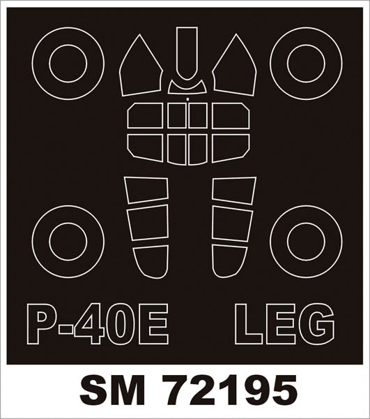 Curtiss P-40E Kittyhawk canopy frame paint mask (outside only) (designed to be used with LEGATO kits)