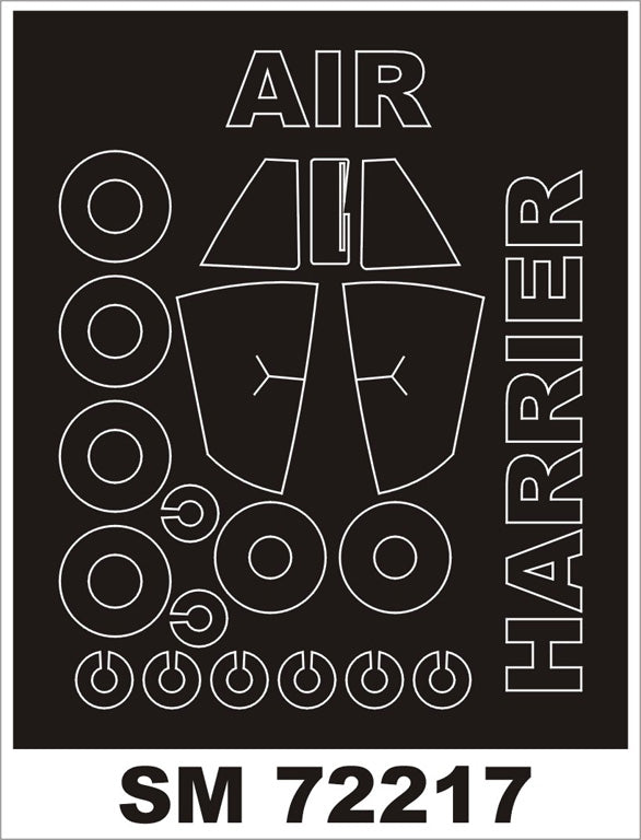 BAe Harrier Gr.3 canopy frame paint mask (outside only) (designed to be used with Airfix kits)