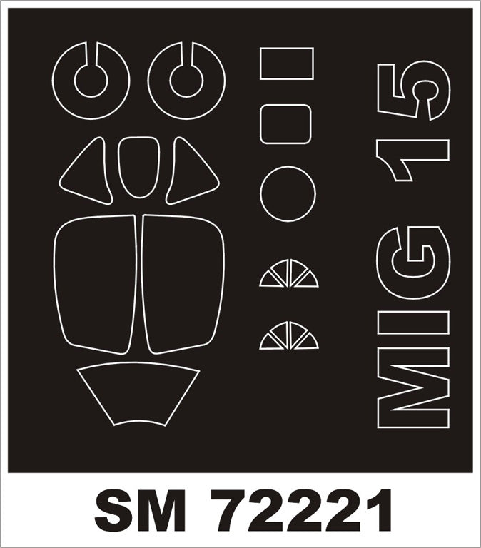 Mikoyan MiG-15 canopy frame paint mask (outside only) (designed to be used with EDUARD kits)