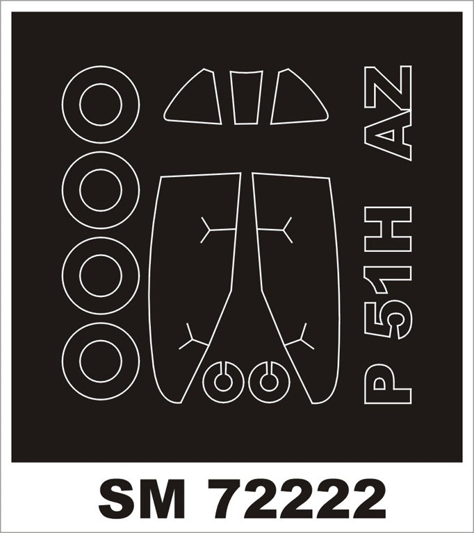 North-American P-51H MUSTANG canopy frame paint mask (outside only) (designed to be used with RS MODELS kits)