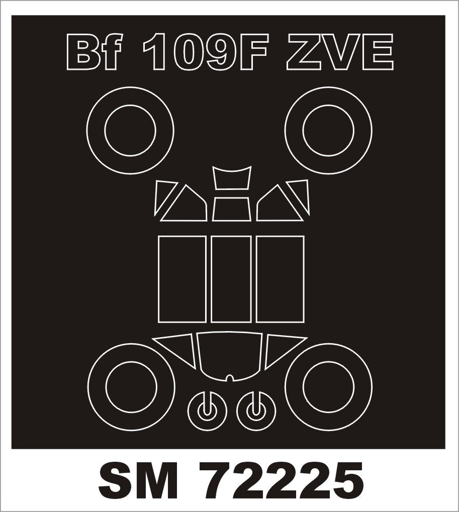 Messerschmitt Bf-109F-2 canopy frame paint masks (designed to be used with Zvezda kits)