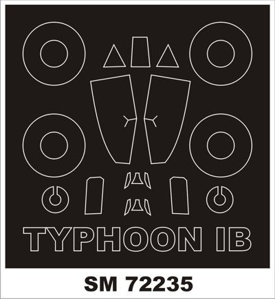 Hawker Typhoon Mk.Ib (outside only canopy masks for the teardrop canopy version only) (designed to be used with Brengun kits)