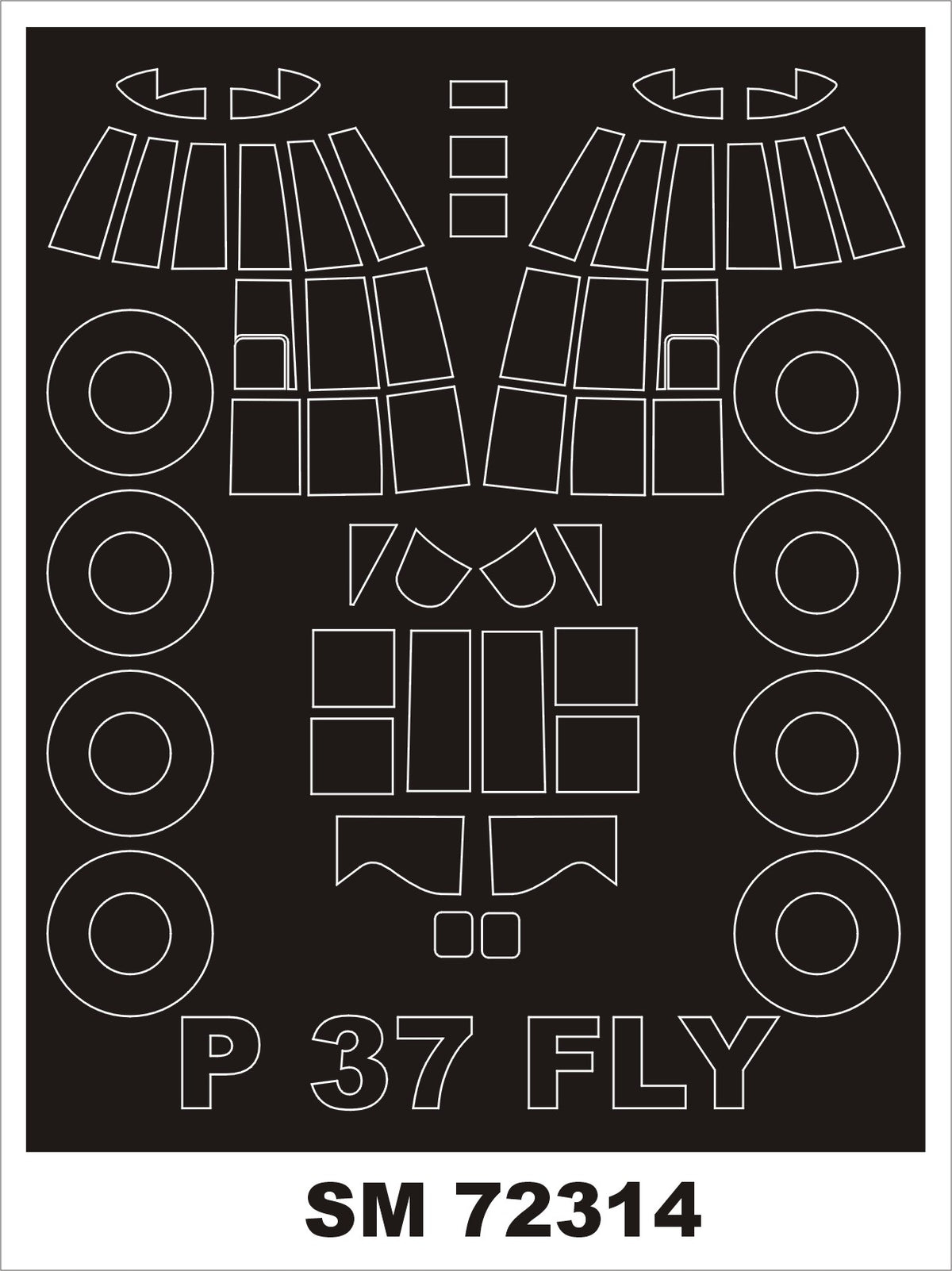 PZL PZL P.37A/PZL P.37B Los canopy frame paint mask (outside only) (designed to be used with Fly Models kits)