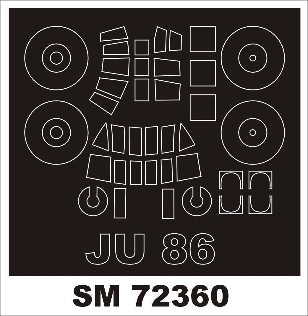 Junkers Ju-86P/Ju-86R (designed to be used with RS Models kits) canopy frame paint masks (outside only)