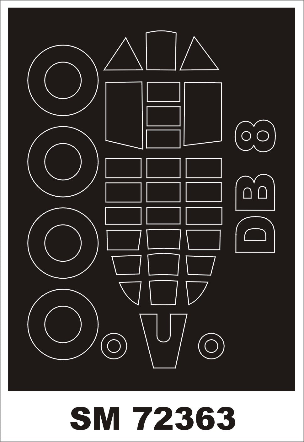 Douglas DB-8A/3N 1 canopy frame paint masks canopy frame paint masks (outside only) (designed to be used with Special Hobby kits)