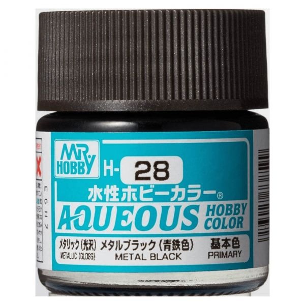 Mr Hobby Aqueous Hobby Color 10ml H-028 Metal Black