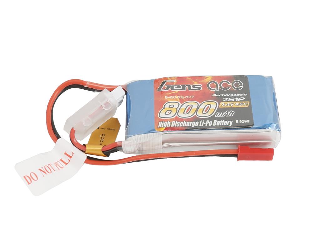 Li-Po 2S 7.4V 800mAh 45C with BEC
