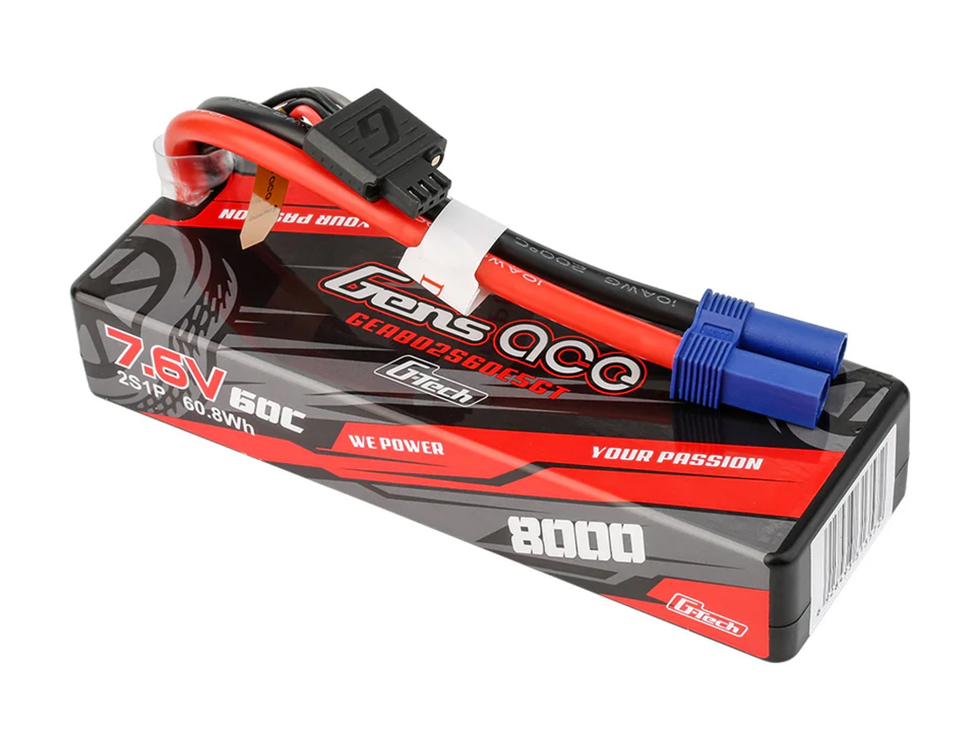 Li-Po Hard Case G-Tech 2S 7.6V 8000mah 60C with EC5