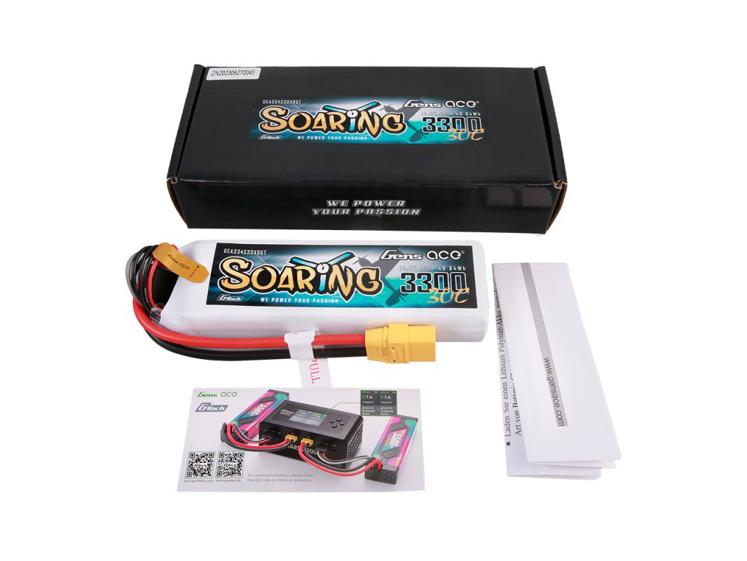 Li-Po G-Tech 4S 14.8V 3300mAh 30C Soaring with XT90
