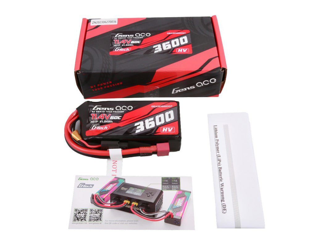 Li-Po Car G-Tech HV 3S 11.4V 3600mAh 60C with T-Type