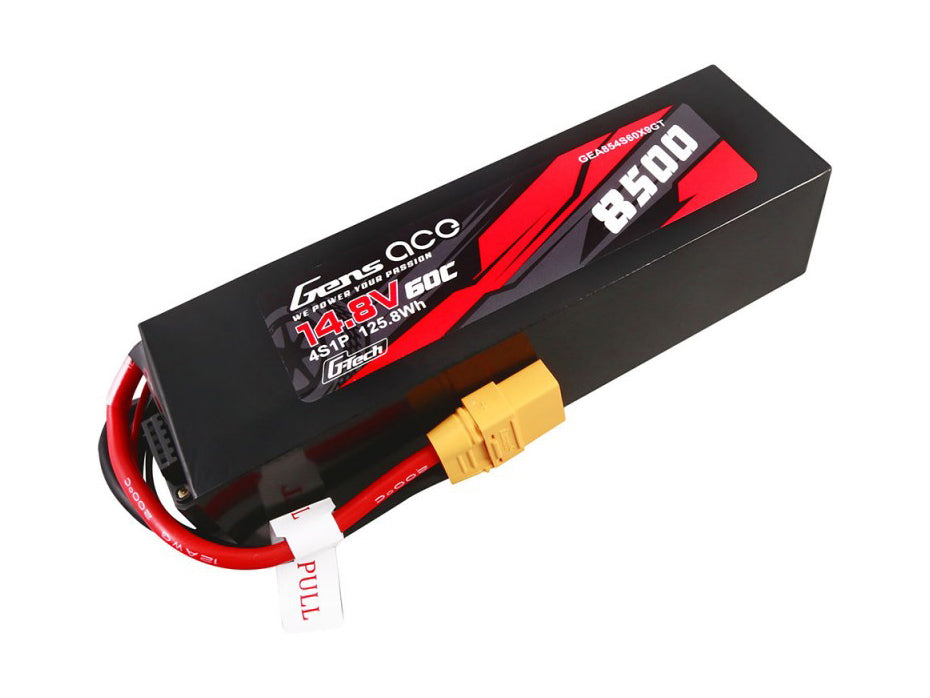Gens Ace Li-Po Car G-Tech 4S 14.8V 8500mAh 60C with XT90 - RC Electronics
