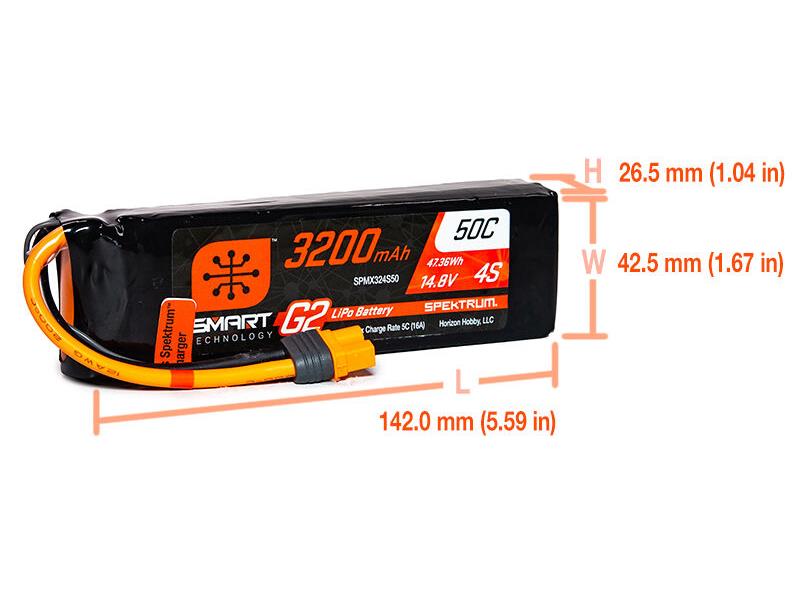 3200mAh 4S 14.8V SMART G2 50C IC3
