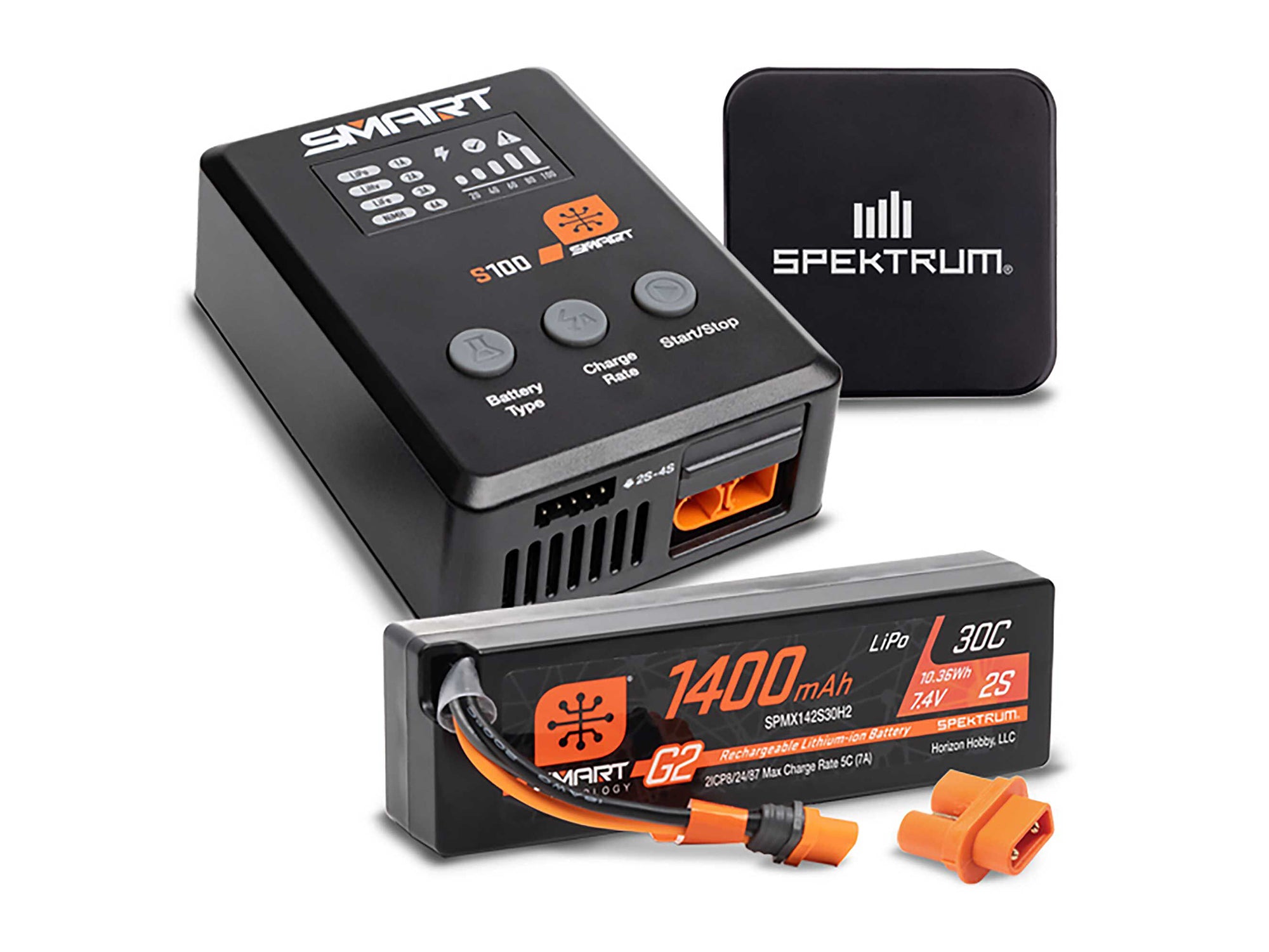 Spektrum Smart Powerstage Surface Bundle featuring 1400mAh 2S LiPo battery and Smart charger.