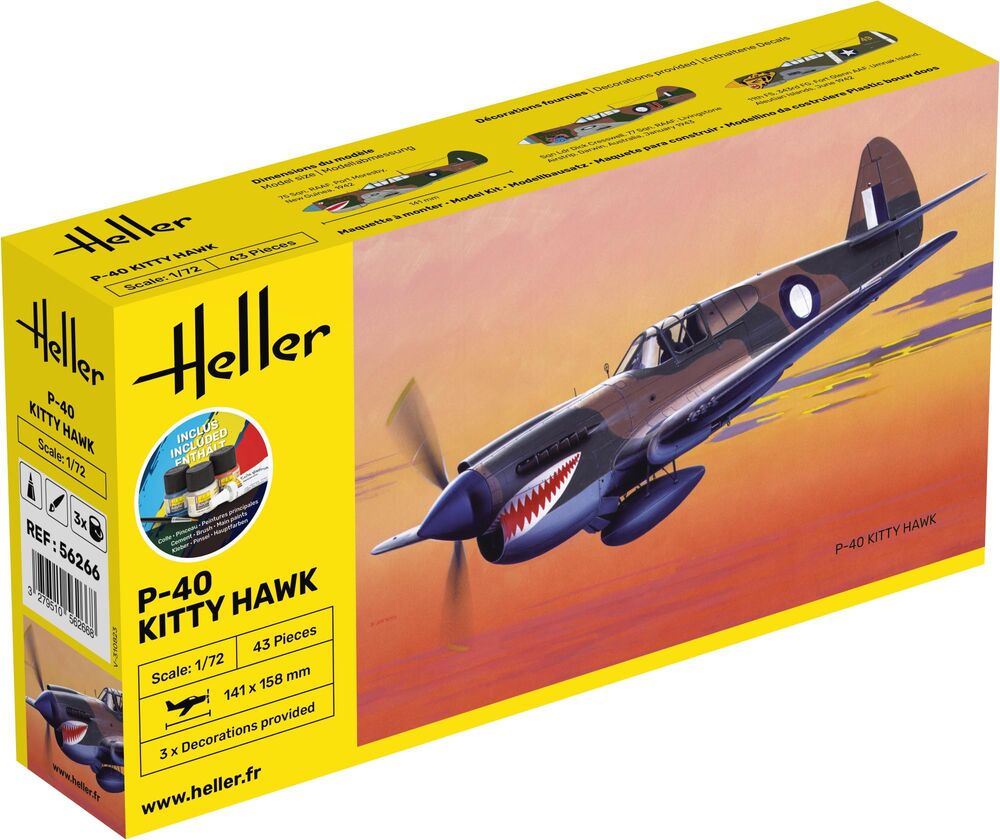 Heller 1:72 Gift Set - P-40 Kitty Hawk