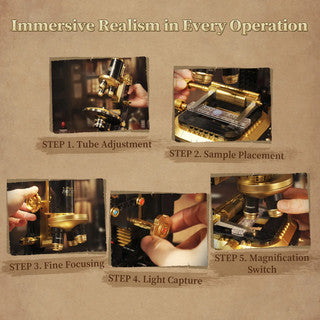 Retro Microscope with Accessories Set - 1107 pcs