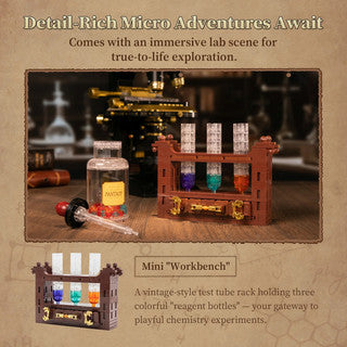 Retro Microscope with Accessories Set - 1107 pcs