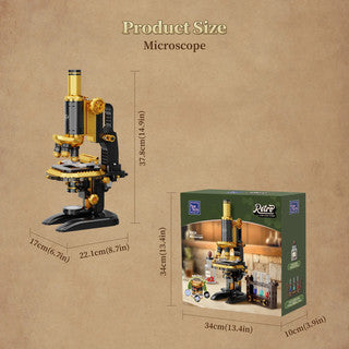 Retro Microscope with Accessories Set - 1107 pcs