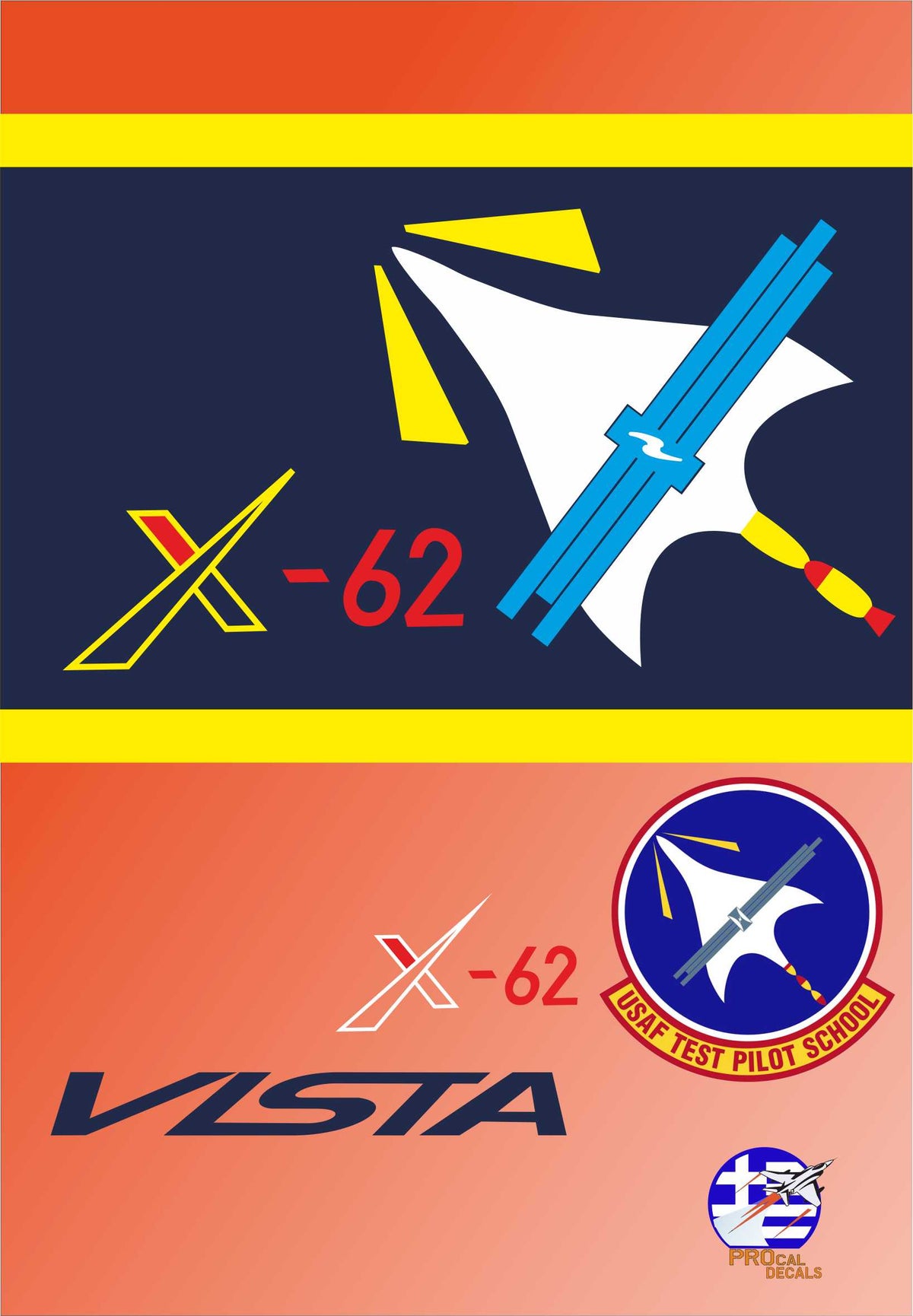 Lockheed-Martin F-16D VISTA X-62 Decals cover the last option that flew.