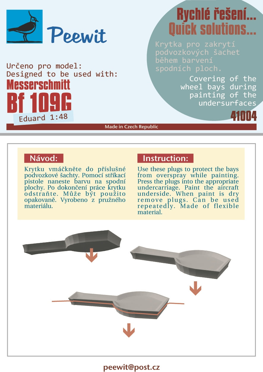 Messerschmitt Bf-109G flexible and re-usable wheel bay plugs (designed to be used with Eduard kits)