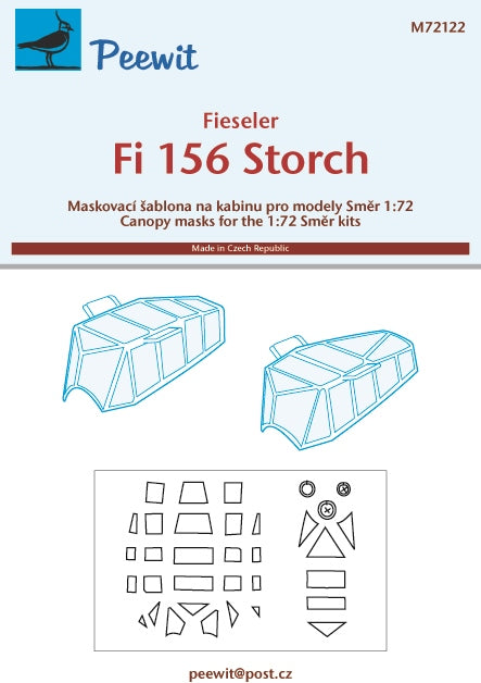 Fieseler Fi-156C 'Storch' canopy frame paint mask (designed to be used with Heller and Smer kits)