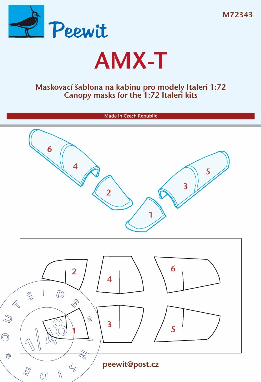 AMX-T Ghibli canopy frame paint mask (designed to be used with Italeri kits)