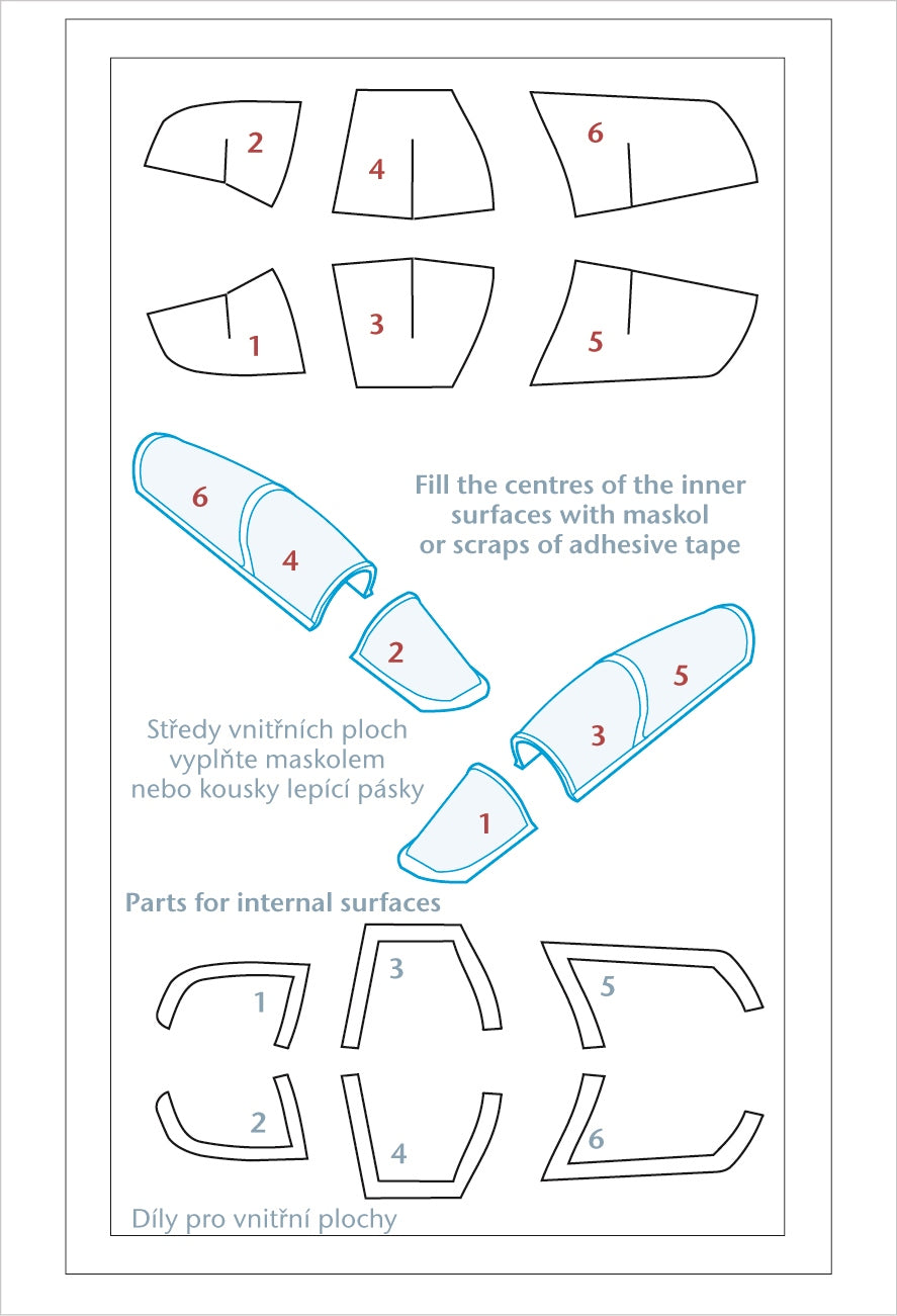 AMX-T Ghibli canopy frame paint mask (designed to be used with Italeri kits)