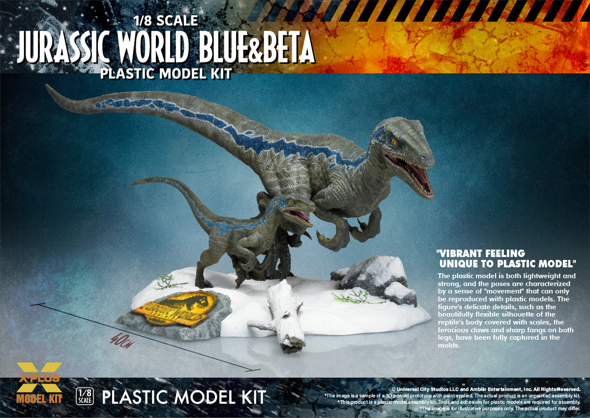 X-PLUS 1/8 Jurassic World Dominion Blue And Beta Plastic Model Kit 411-200143