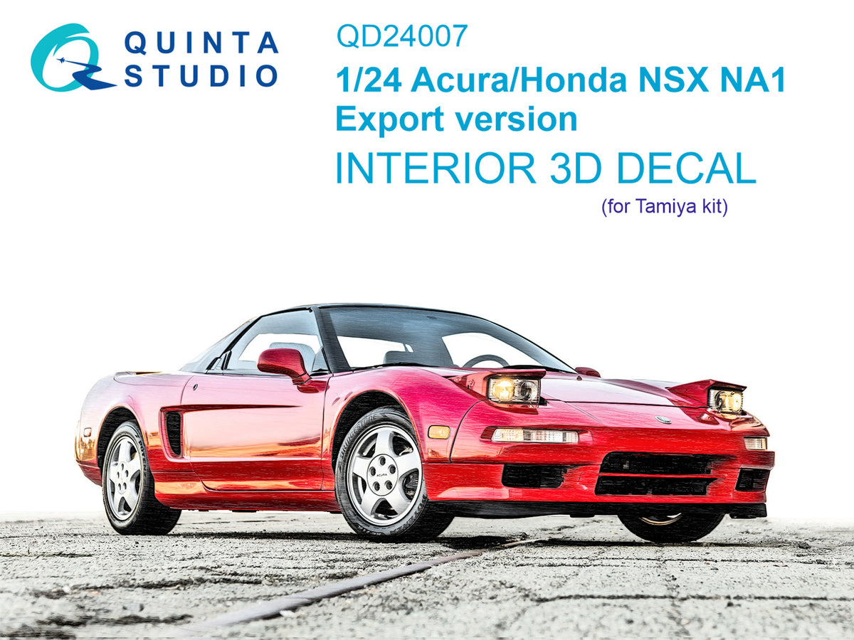Acura-Honda NSX NA1 Export version 3D-Printed coloured Interior on decal paper (designed to be used with Tamiya kits).