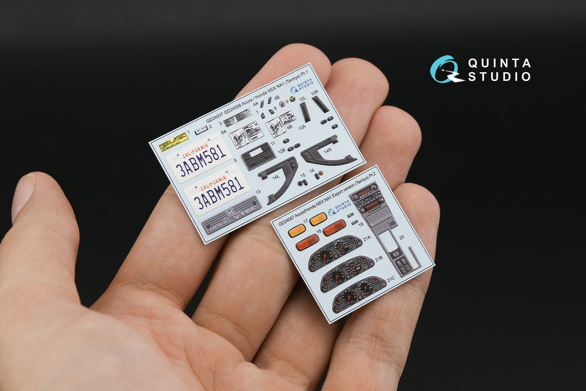 Acura-Honda NSX NA1 Export version 3D-Printed coloured Interior on decal paper (designed to be used with Tamiya kits).