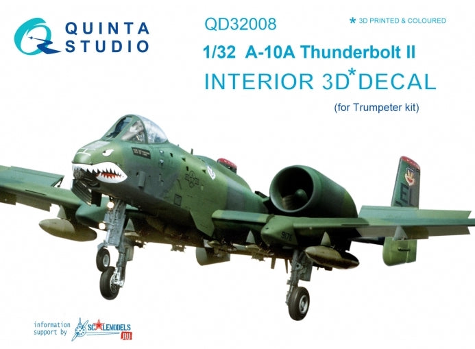 Fairchild A-10A Thunderbolt II 3D-Printed coloured Interior on decal paper (designed to be used with Trumpeter kits)