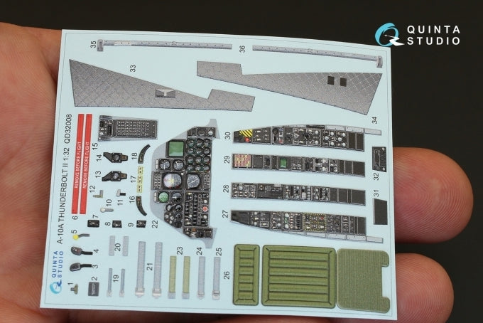 Fairchild A-10A Thunderbolt II 3D-Printed coloured Interior on decal paper (designed to be used with Trumpeter kits)