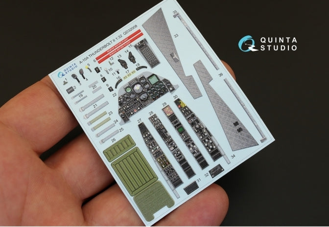 Fairchild A-10A Thunderbolt II 3D-Printed coloured Interior on decal paper (designed to be used with Trumpeter kits)